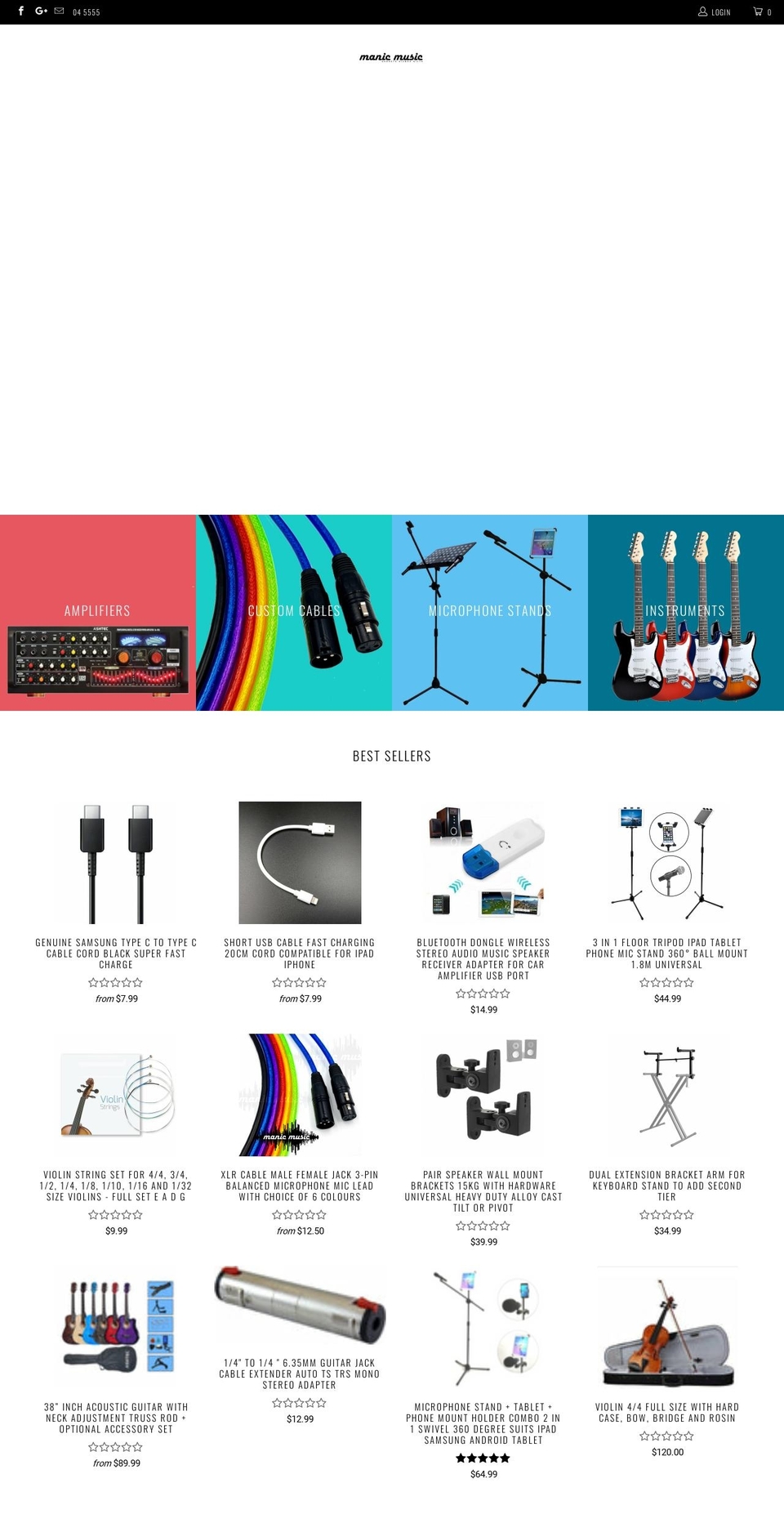 manicmusic.com.au shopify website screenshot
