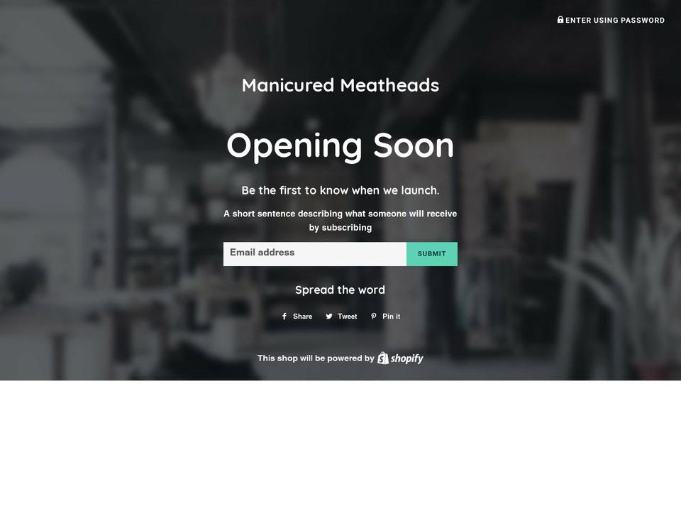 manicuredmeatheads.com shopify website screenshot