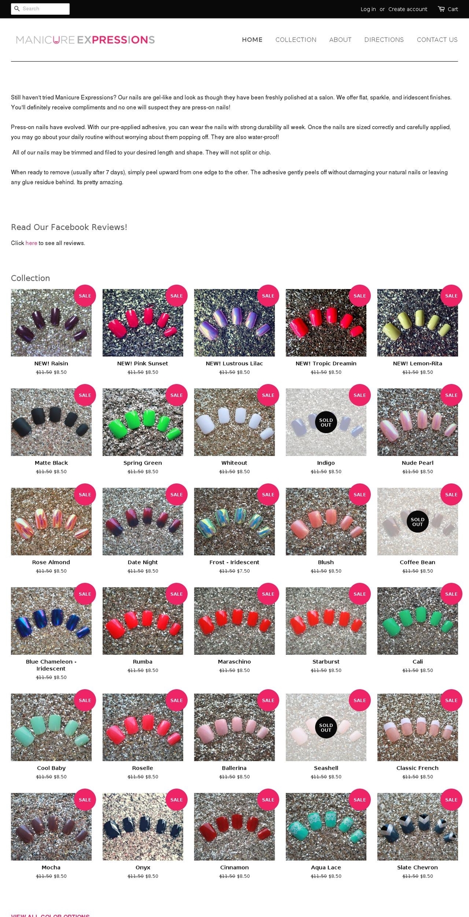 manicureexpressions.com — Shopify storefront screenshot