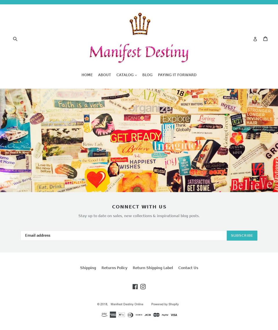 manifestdestinyonline.com shopify website screenshot