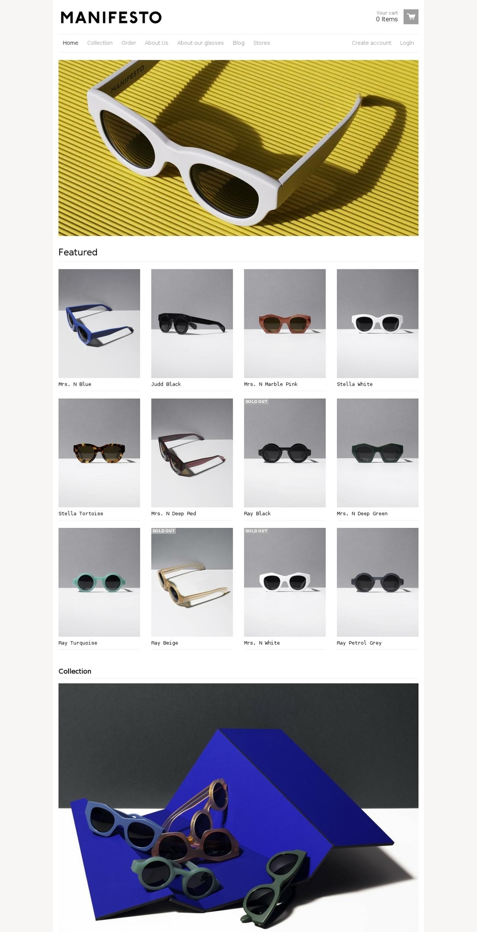React - Manifesto adaption Shopify theme site example manifesto-sunglasses.com