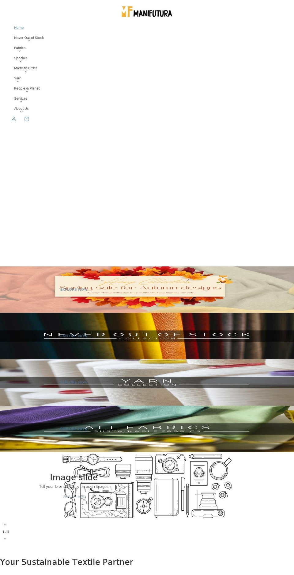 manifutura.com shopify website screenshot