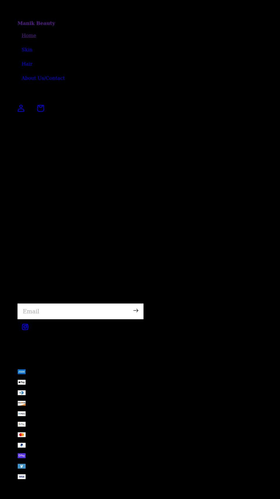 manikbeauty.com shopify website screenshot