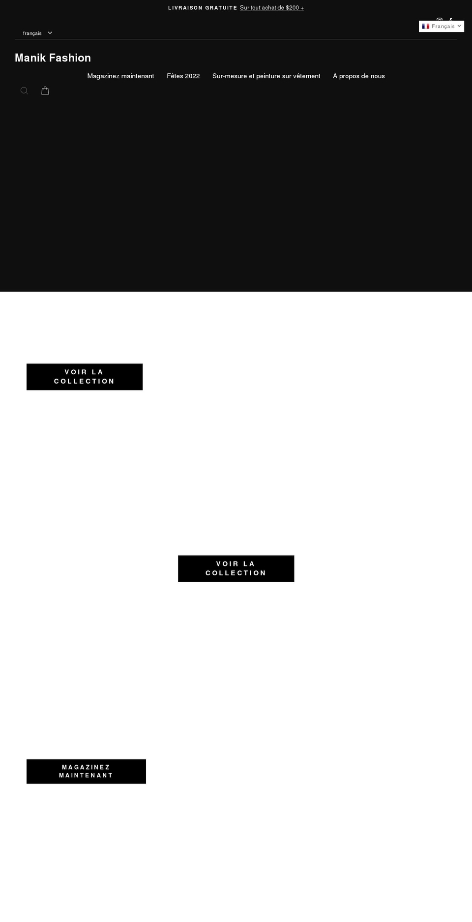 manikfashion.com shopify website screenshot