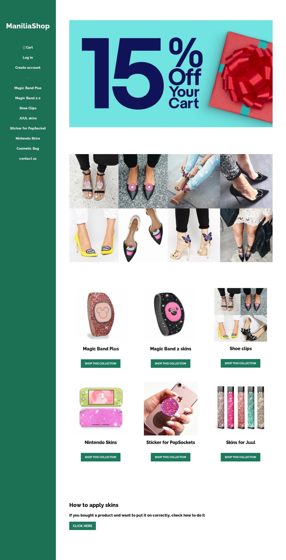 maniliashop.com — Shopify storefront screenshot