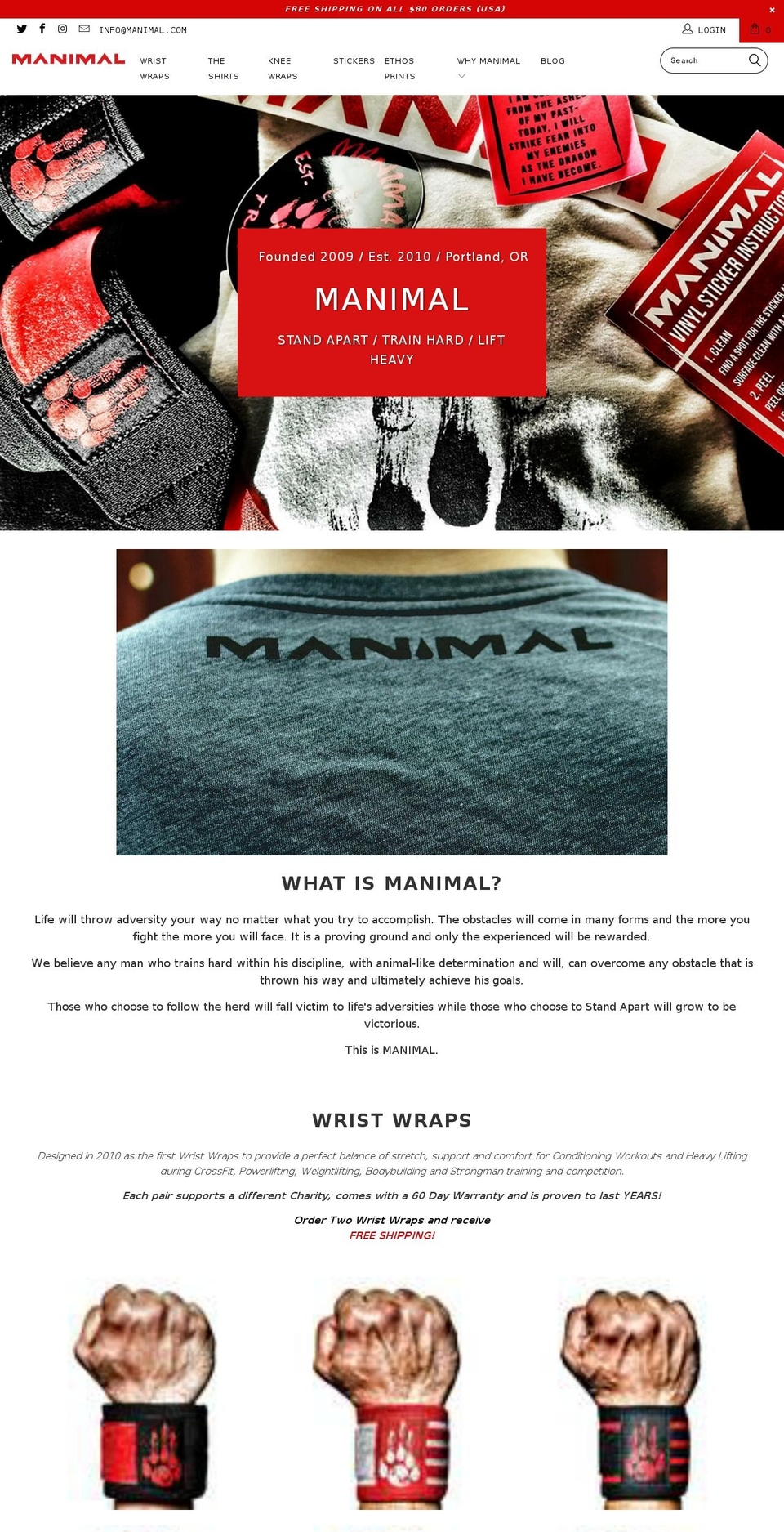 manimal.com shopify website screenshot