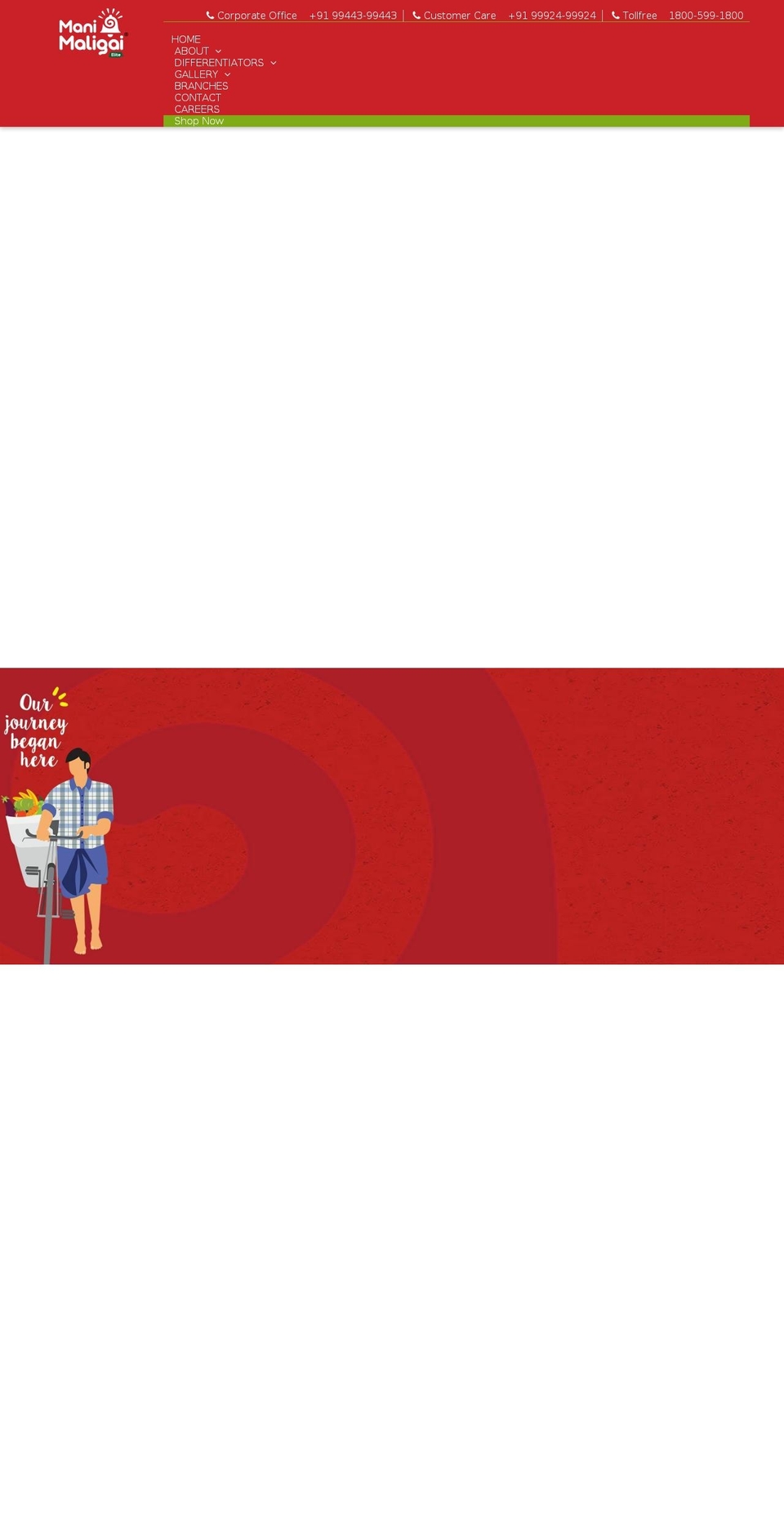 manimaligai.com — Shopify storefront screenshot