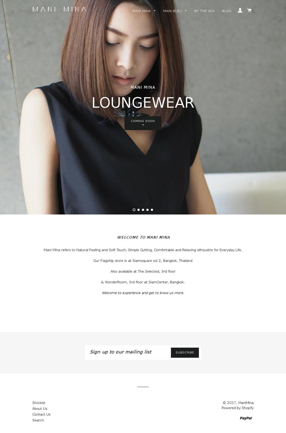 maniminabrand.com shopify website screenshot