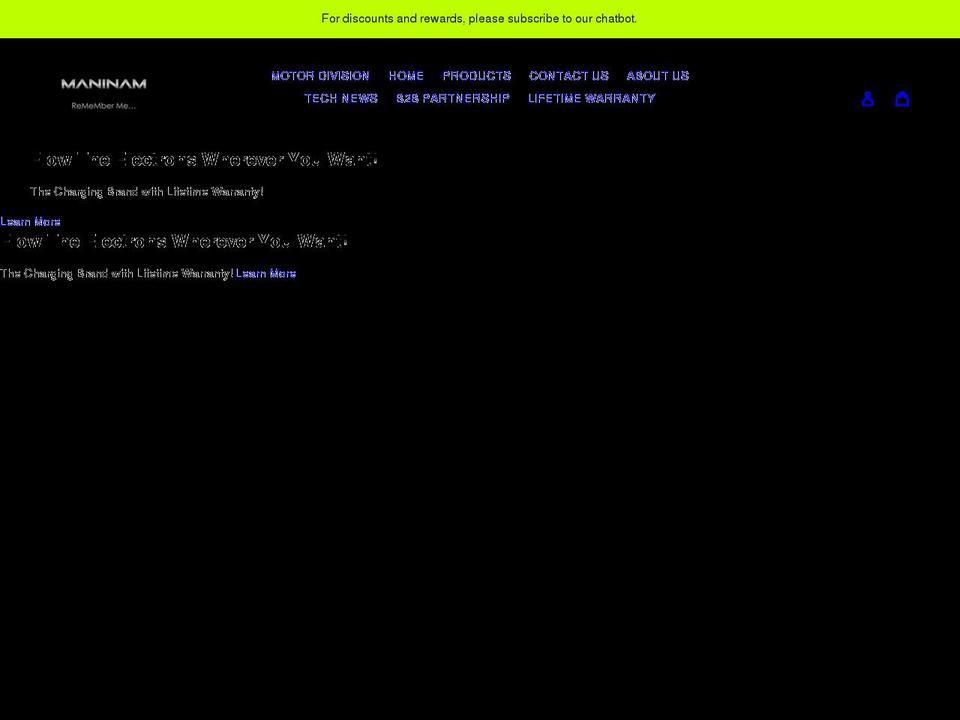 Rev Shopify theme site example maninam-power.com