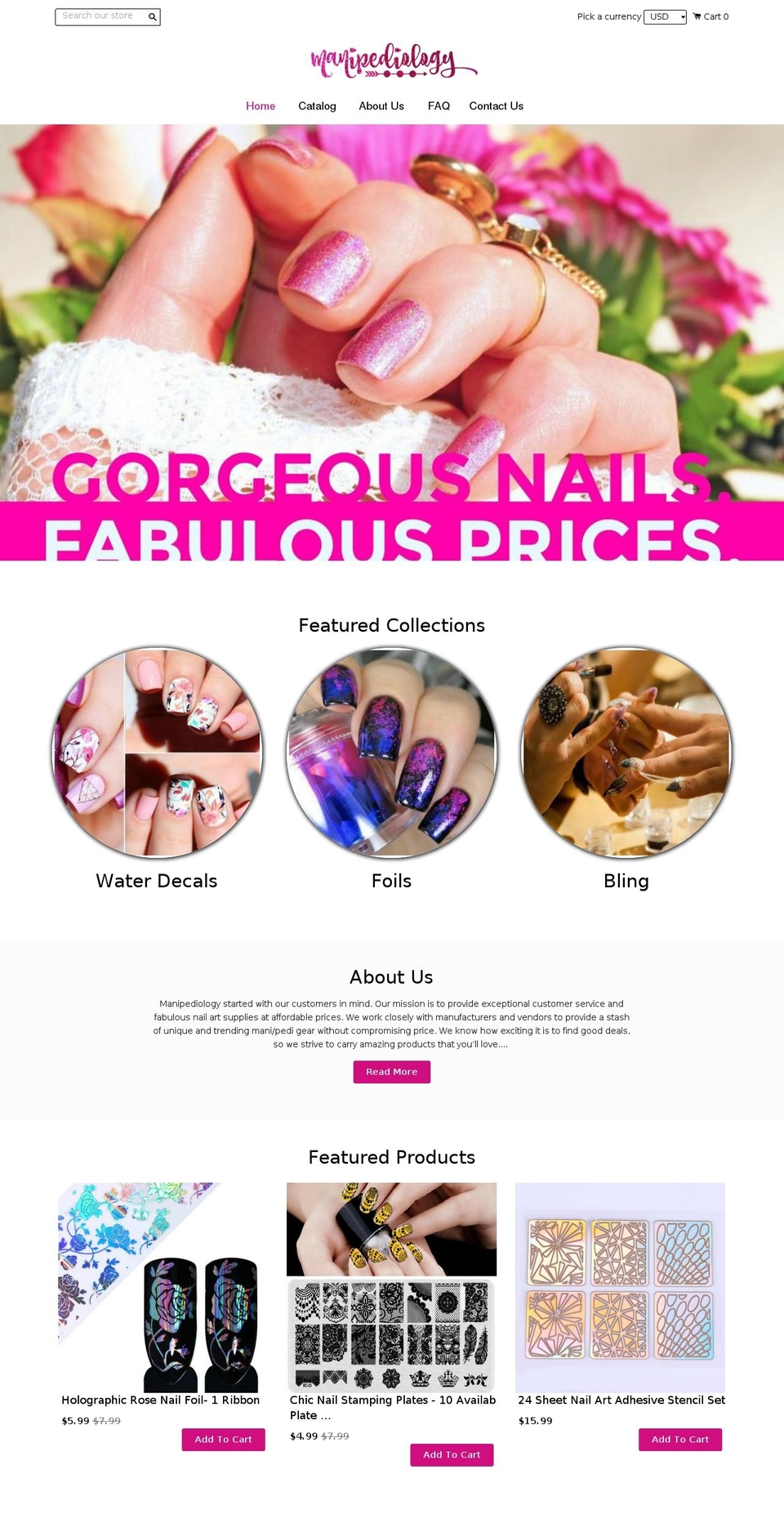 Gems Shopify theme site example manipediology.com