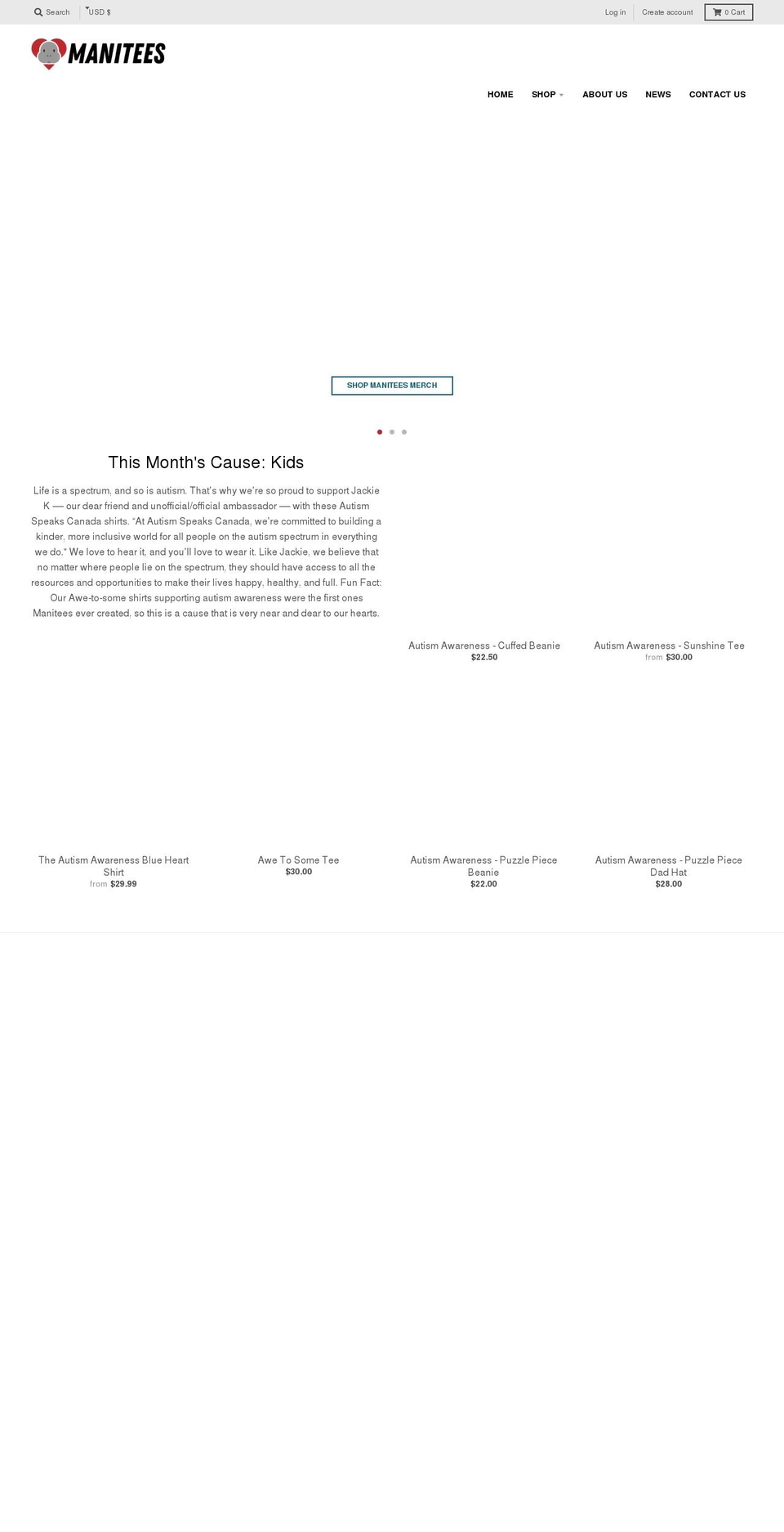 manitees.com shopify website screenshot