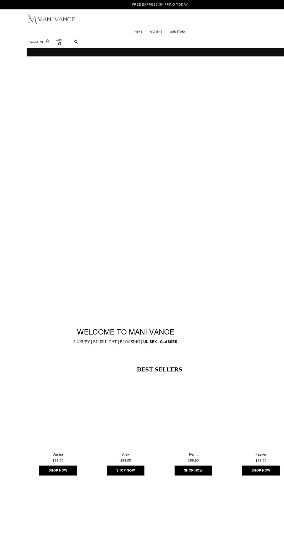 manivance.com shopify website screenshot