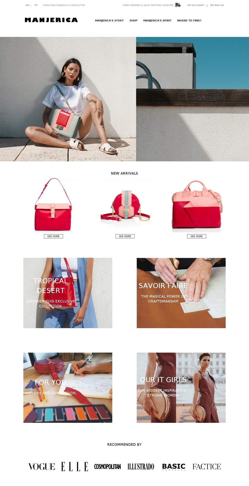 manjerica.com shopify website screenshot