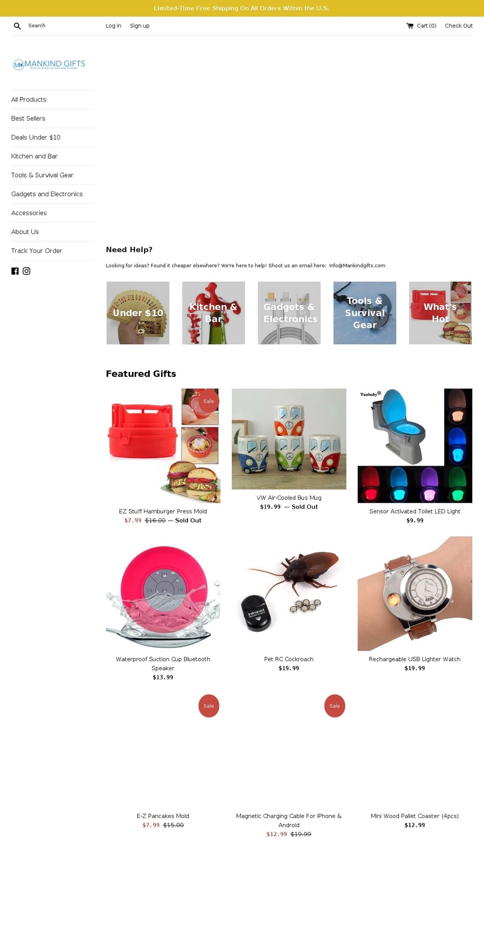 mankindgifts.com — Shopify storefront screenshot
