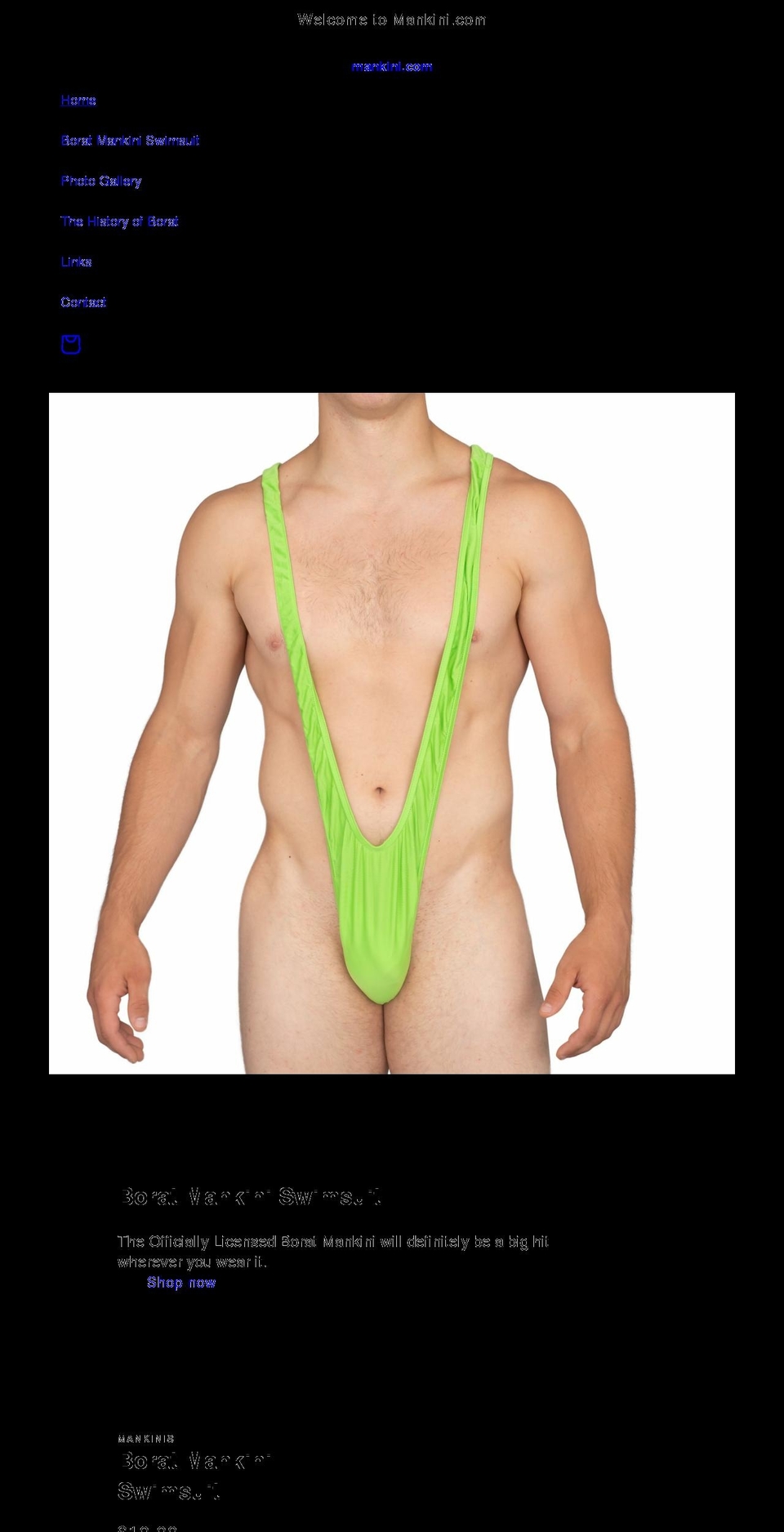 mankini.com shopify website screenshot