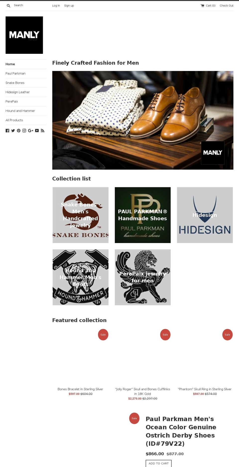 manly.us shopify website screenshot