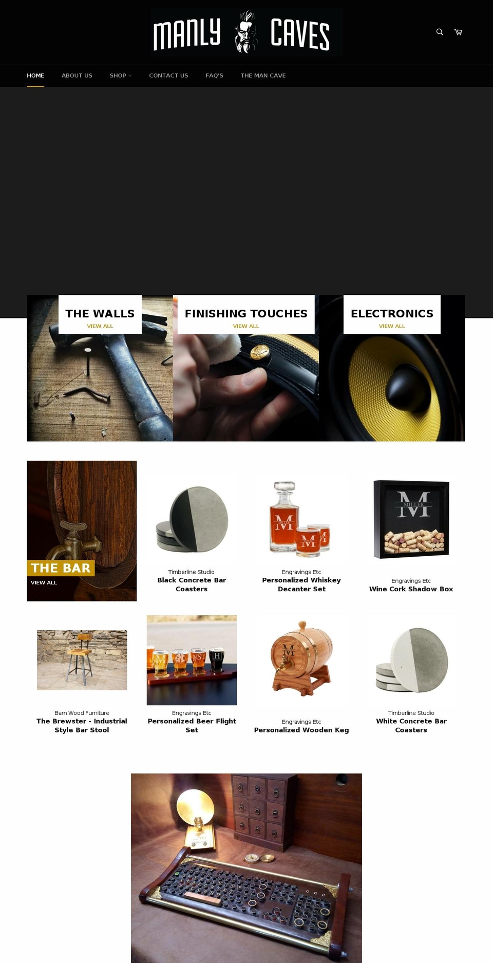manlycaves.com — Shopify storefront screenshot