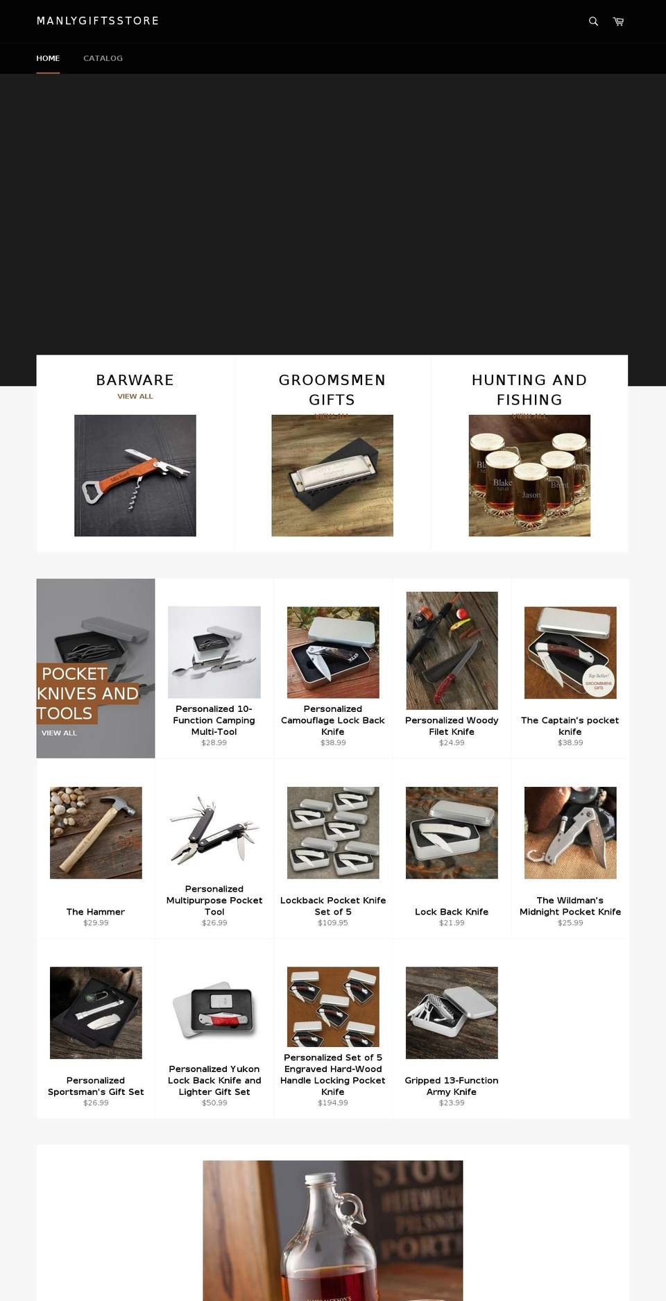 manlygifts.com — Shopify storefront screenshot