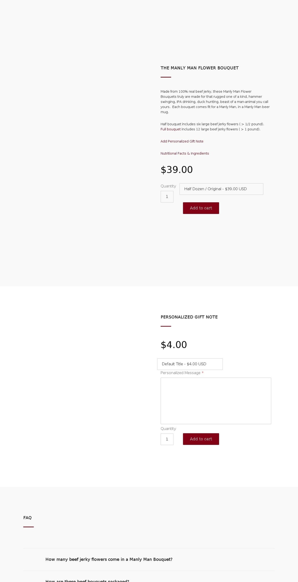 manlymanco.com shopify website screenshot
