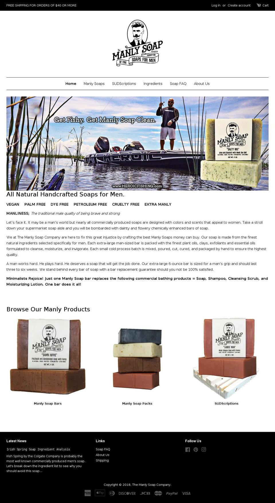 manlysoapco.com — Shopify storefront screenshot