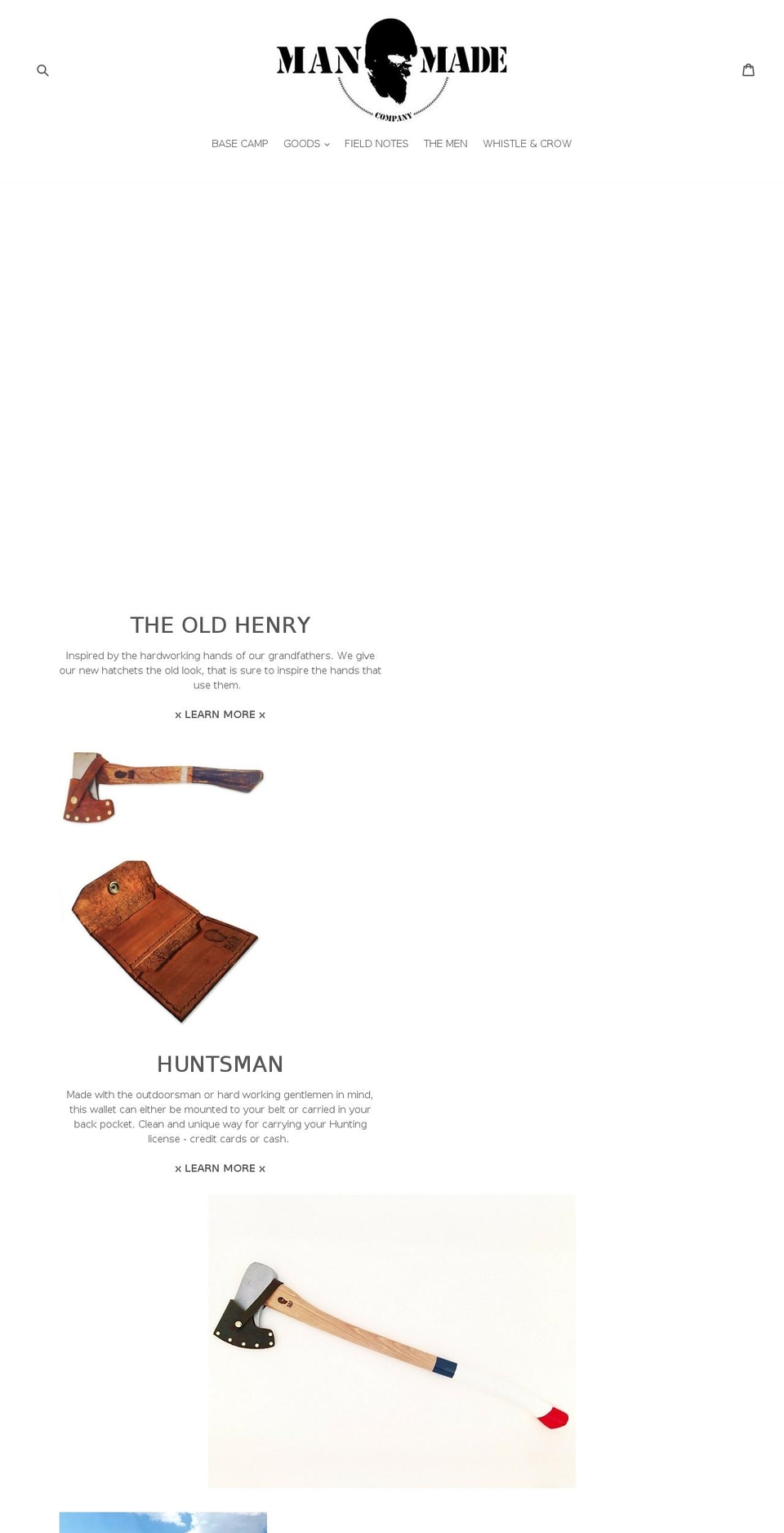 manmade.co shopify website screenshot