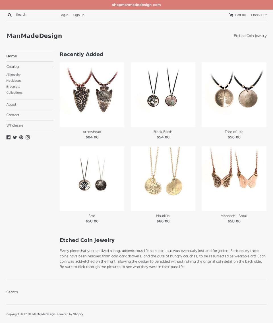 manmadedesignjewelry.com — Shopify storefront screenshot