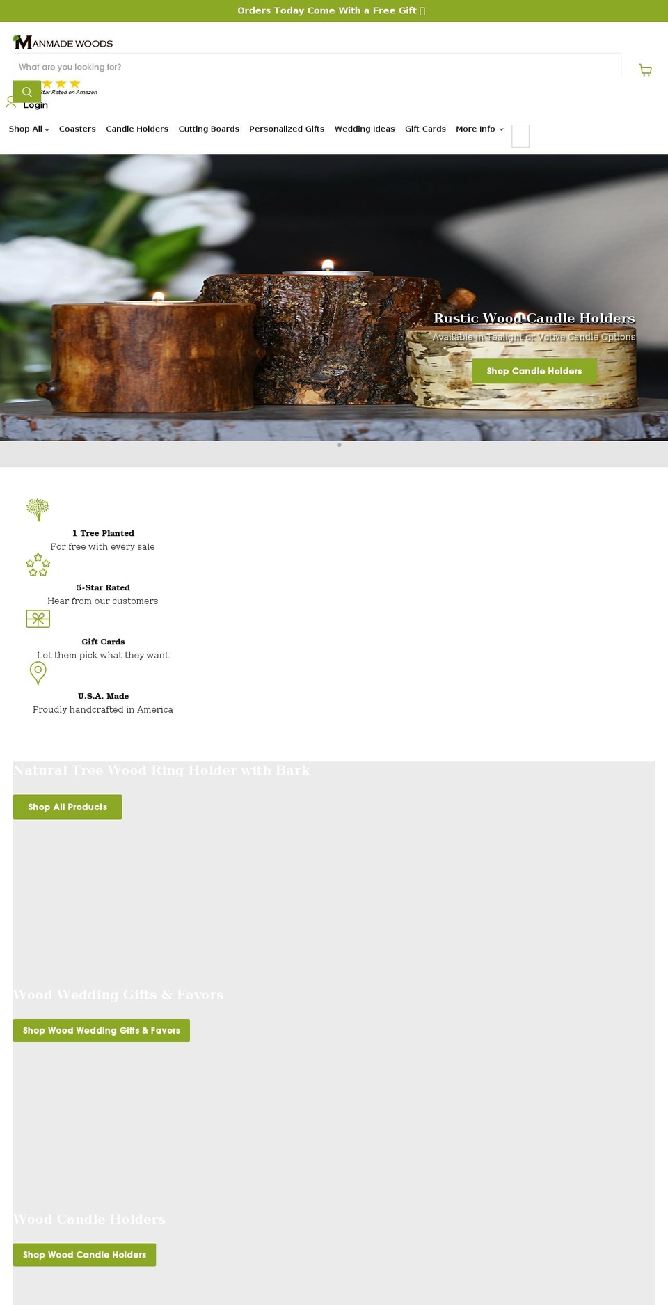 manmadewoods.com shopify website screenshot