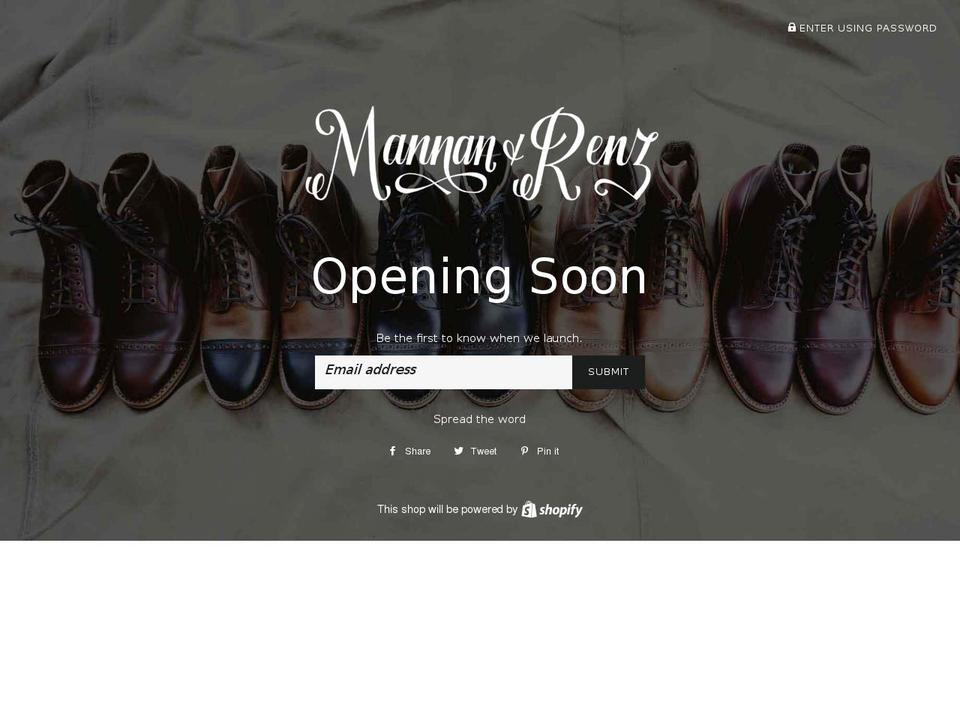 mannanrenz.com shopify website screenshot