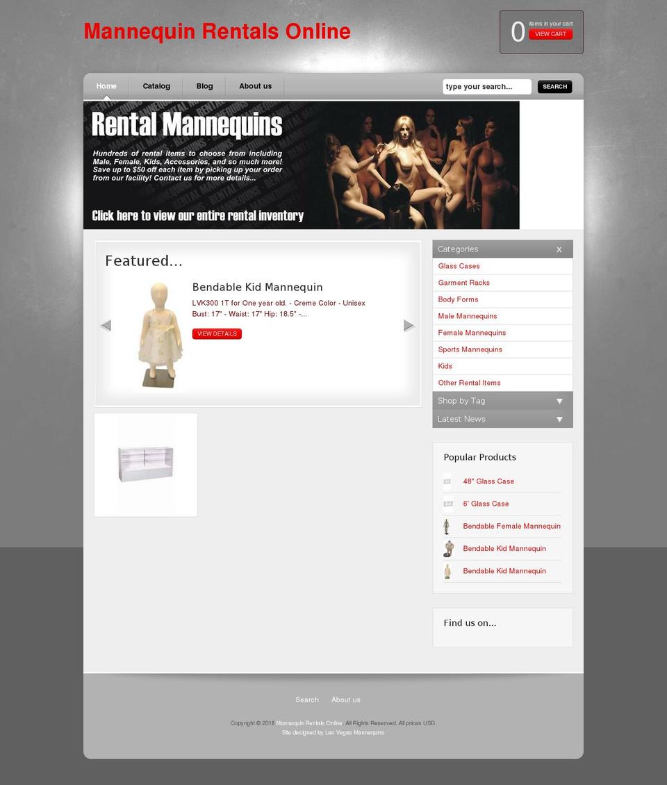 mannequinsforrent.com — Shopify storefront screenshot