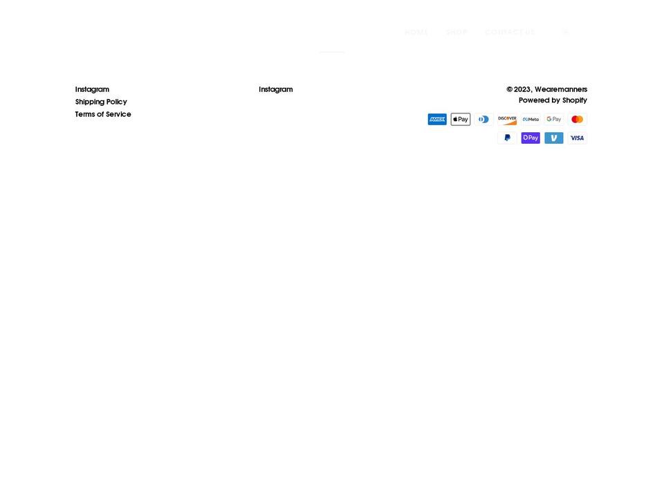 mannerslv.com shopify website screenshot