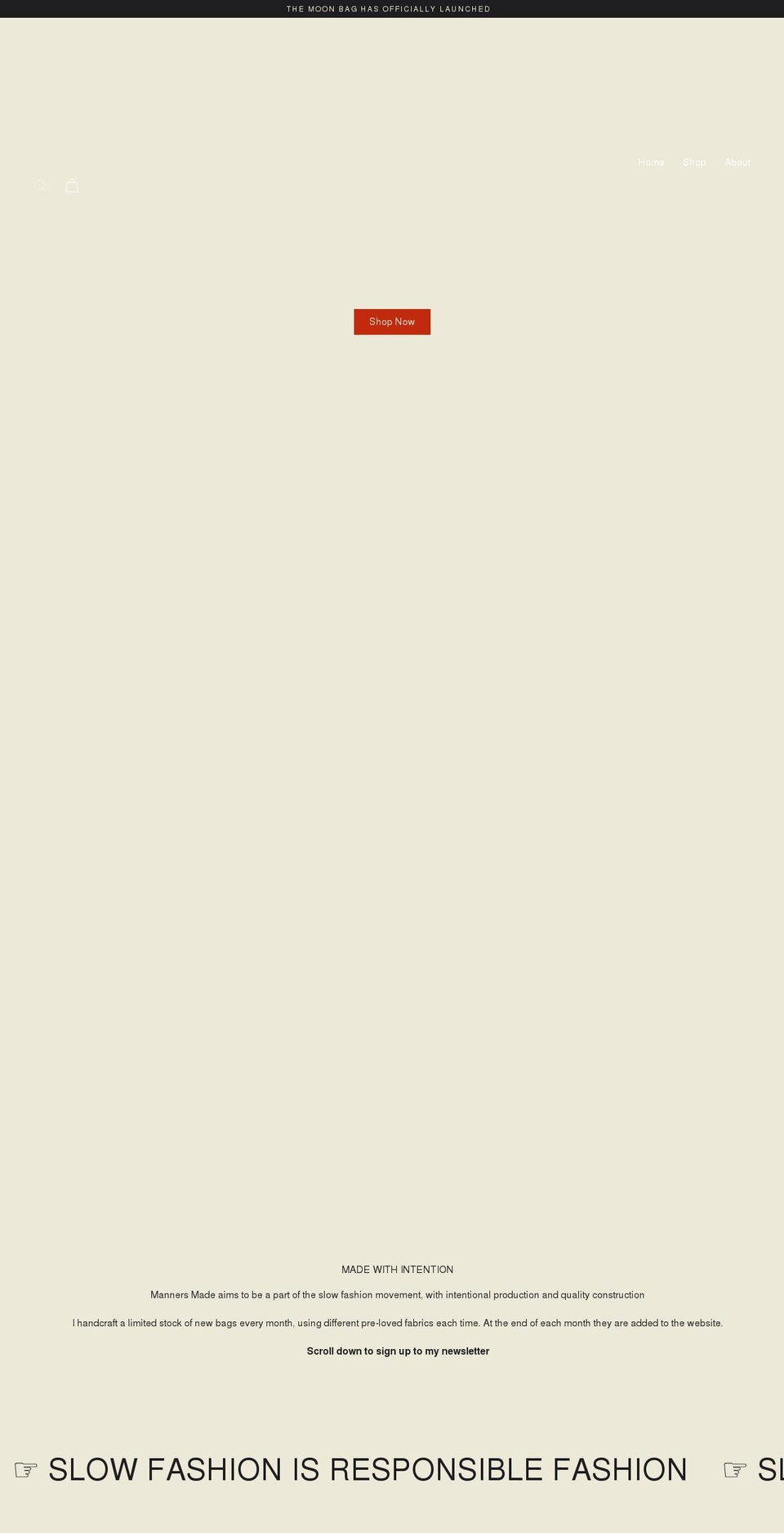 mannersmade.com shopify website screenshot