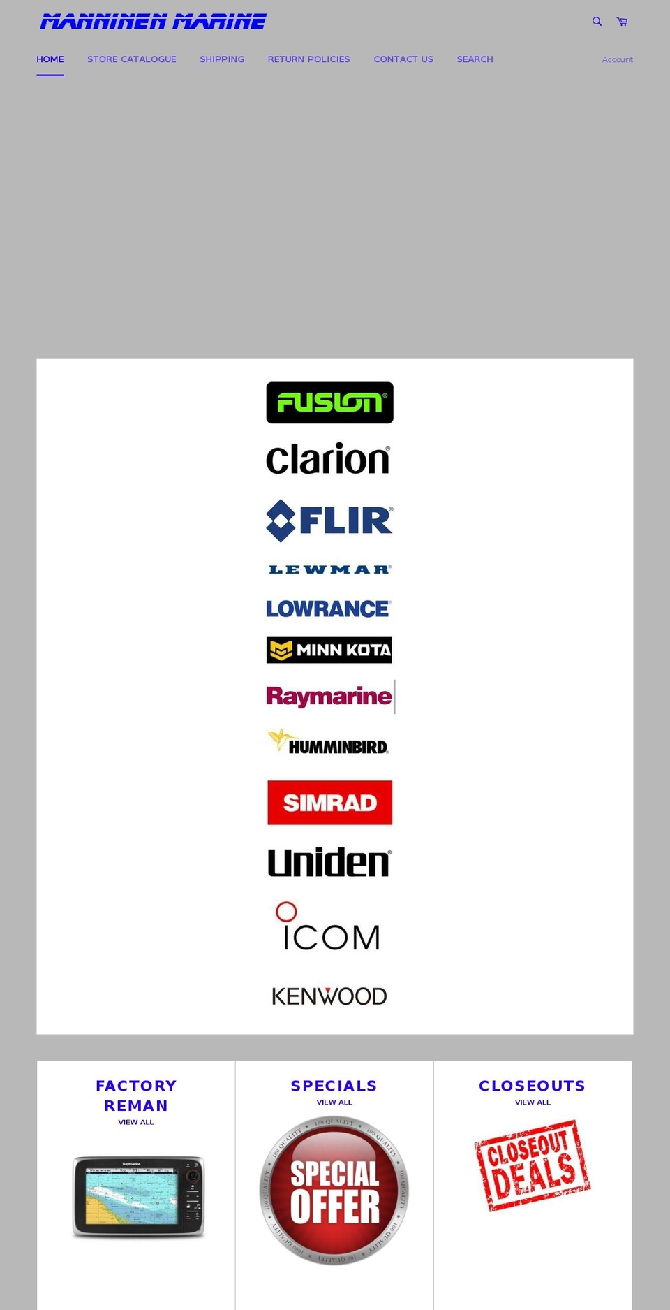 manninenmarine.com — Shopify storefront screenshot