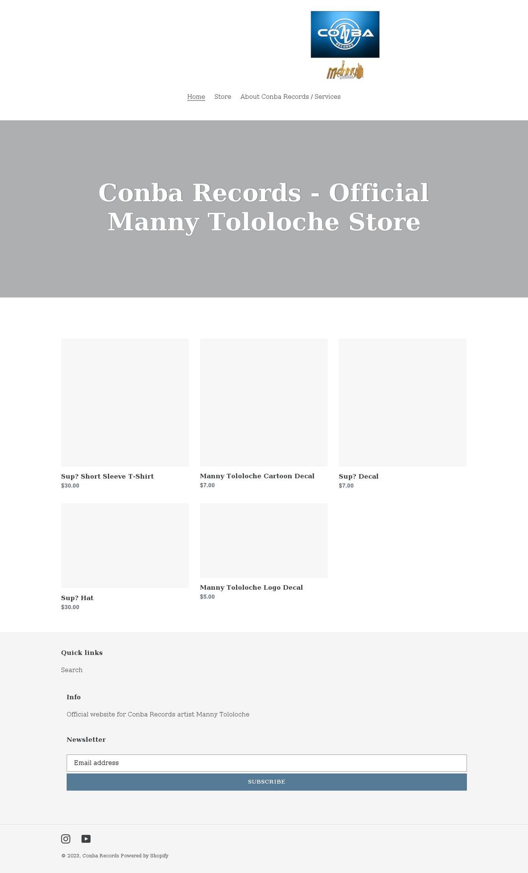 mannytololoche.com shopify website screenshot