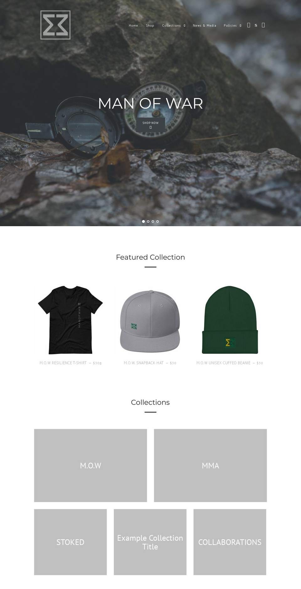 manofwar.store shopify website screenshot