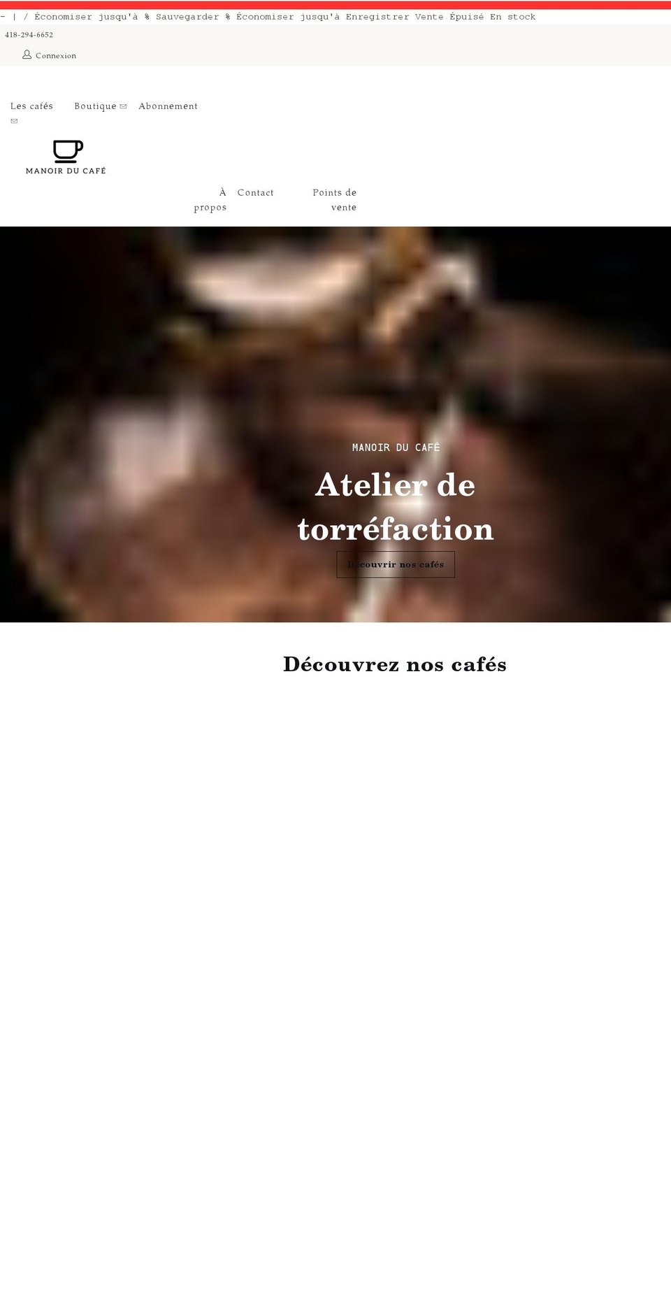 manoirducafe.com shopify website screenshot