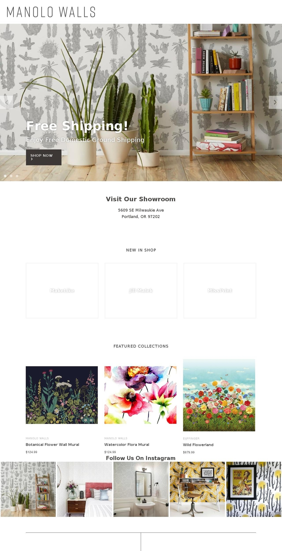 manolowalls.com shopify website screenshot