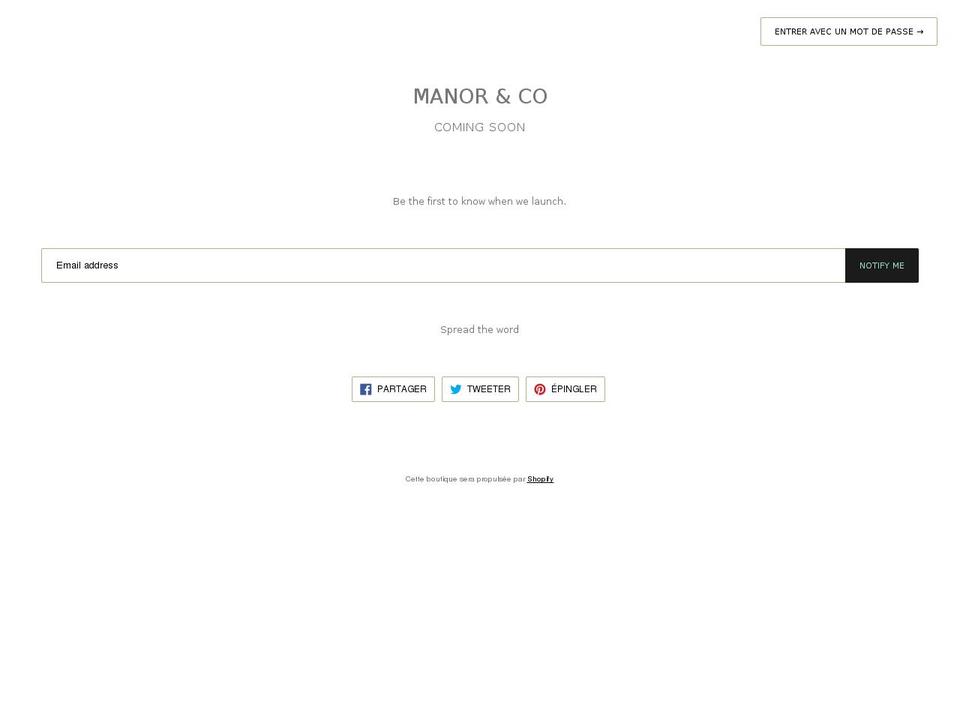 manorandco.com — Shopify storefront screenshot