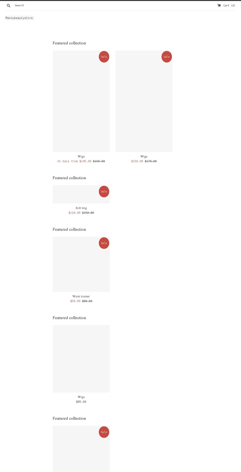 manoubeautystore.com shopify website screenshot