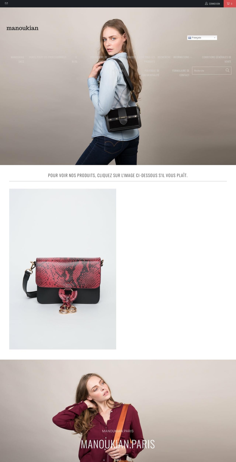 manoukian.paris shopify website screenshot