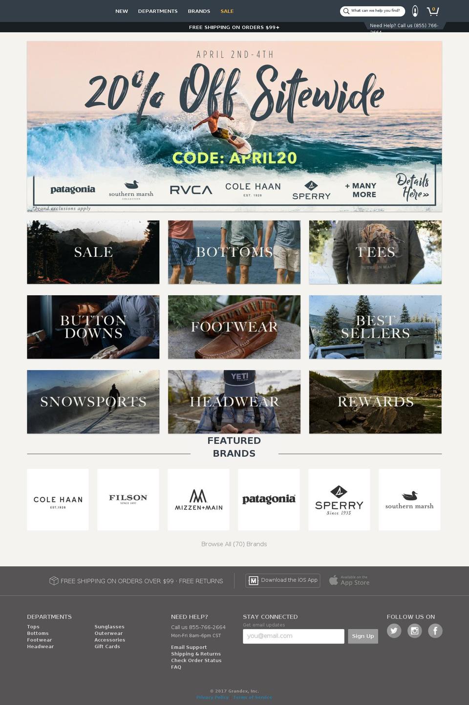 Impulse Shopify theme site example manoutfitters.com