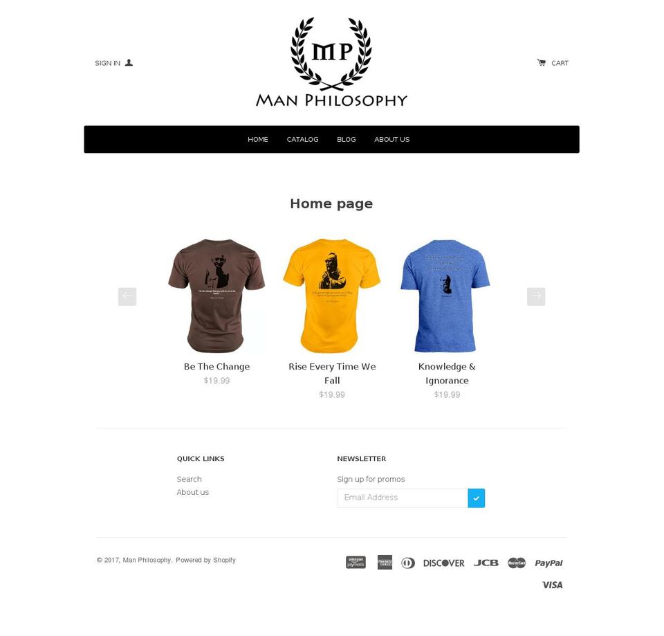 manphilosophy.com shopify website screenshot