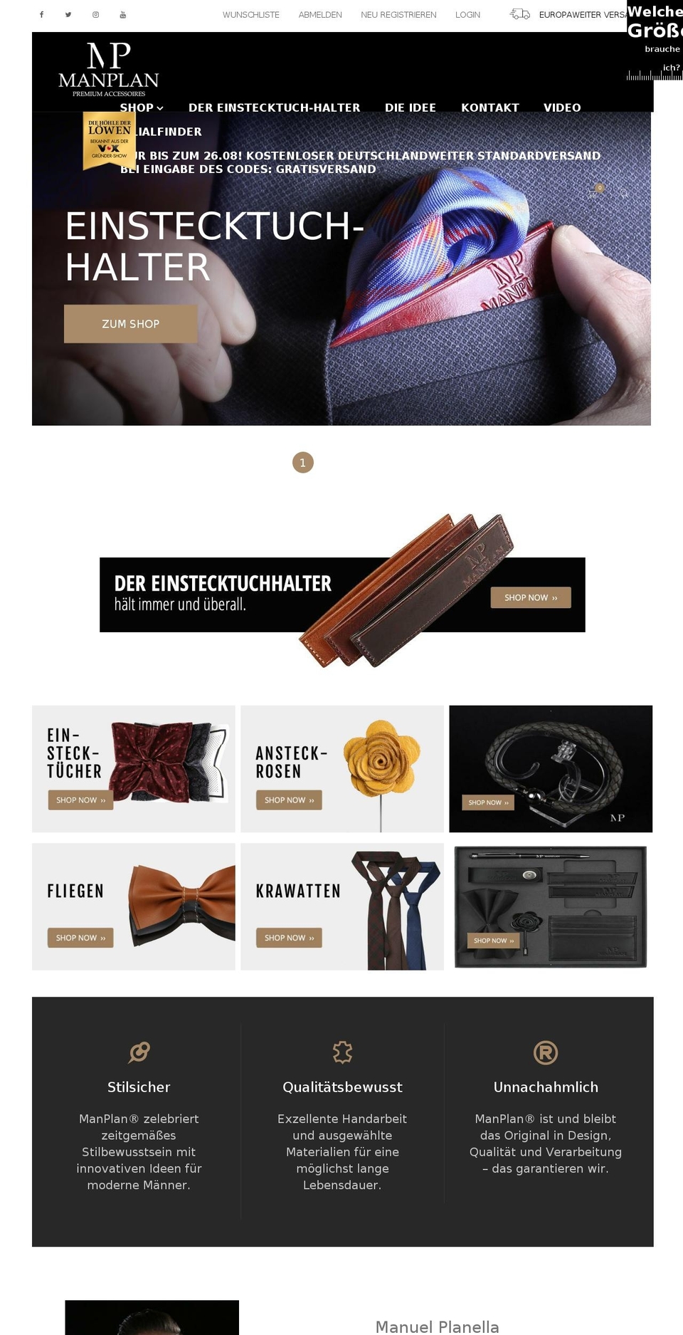manplan.fashion shopify website screenshot