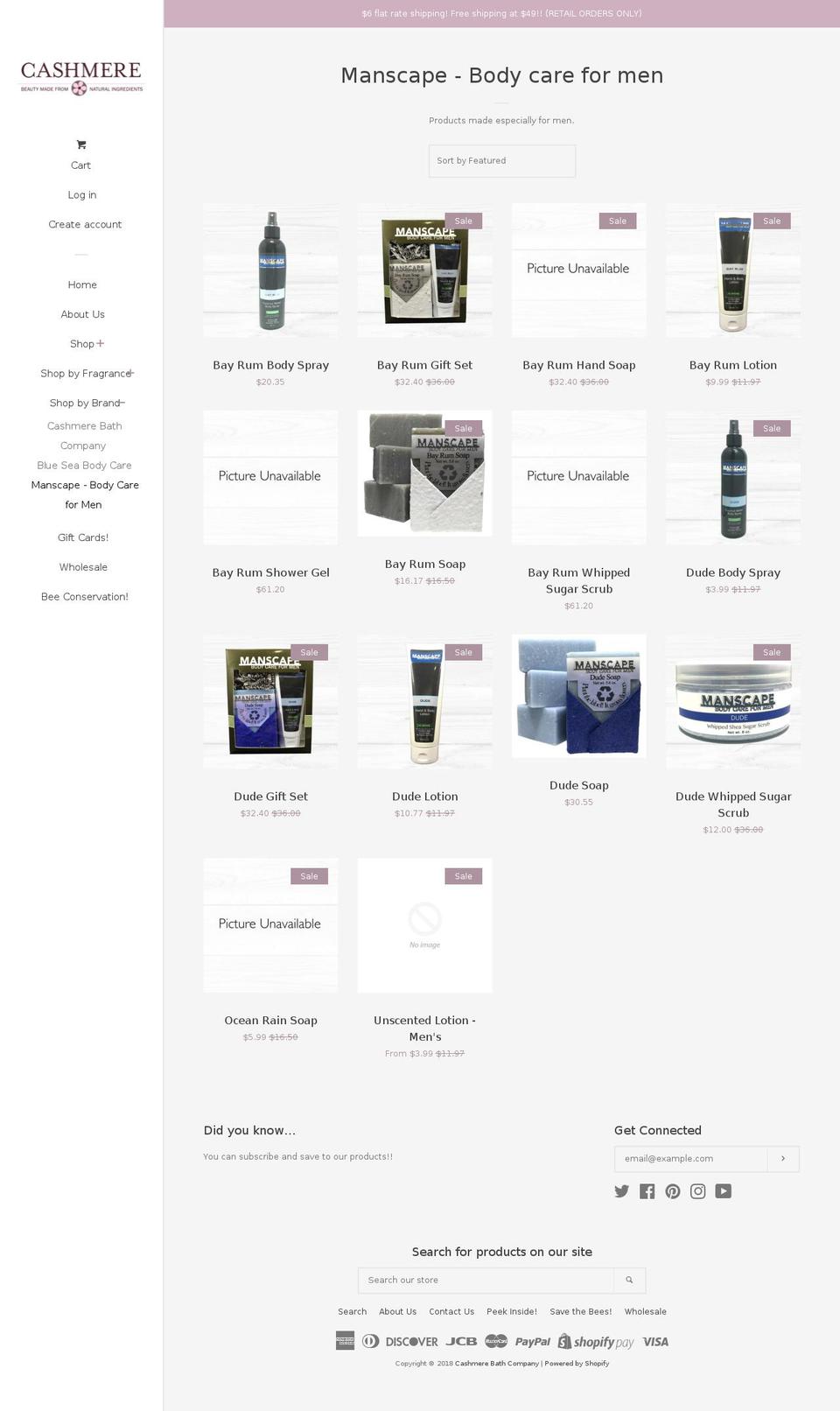 manscapebodycare.com — Shopify storefront screenshot