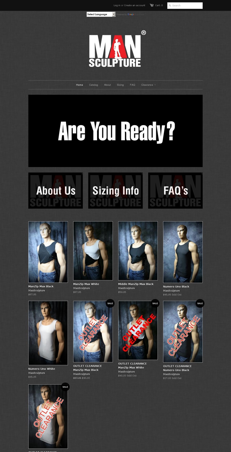 mansculpture.net shopify website screenshot