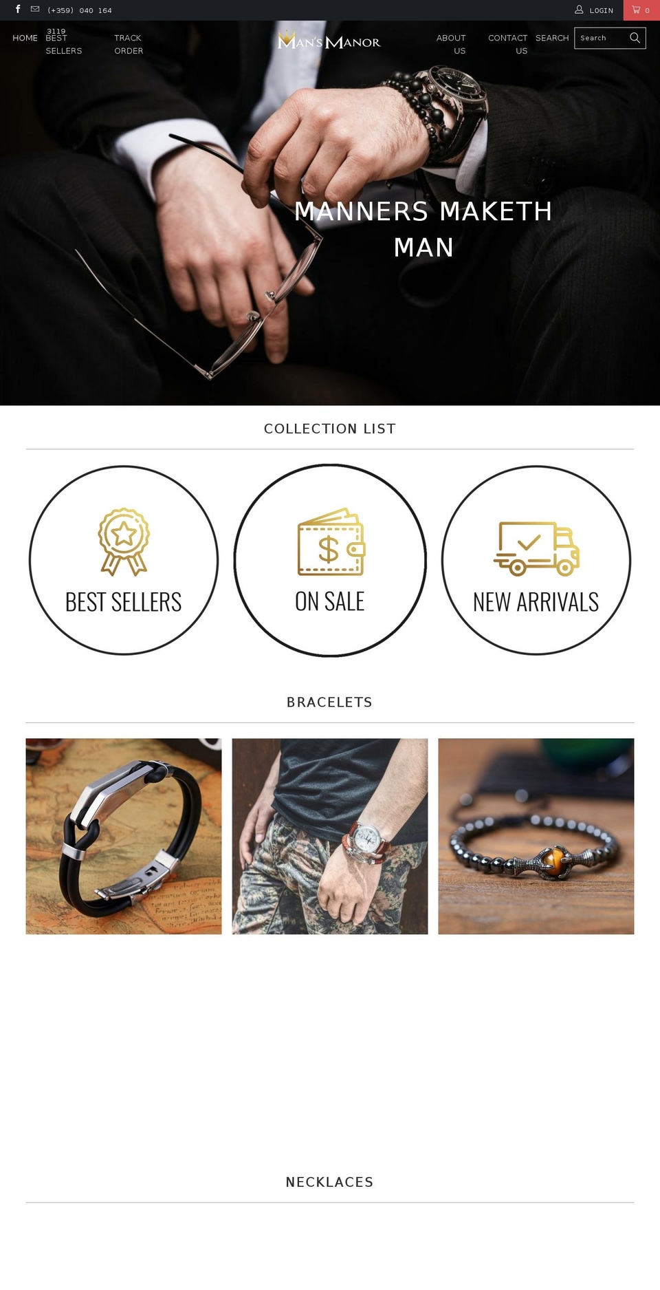 mansmanor.com shopify website screenshot