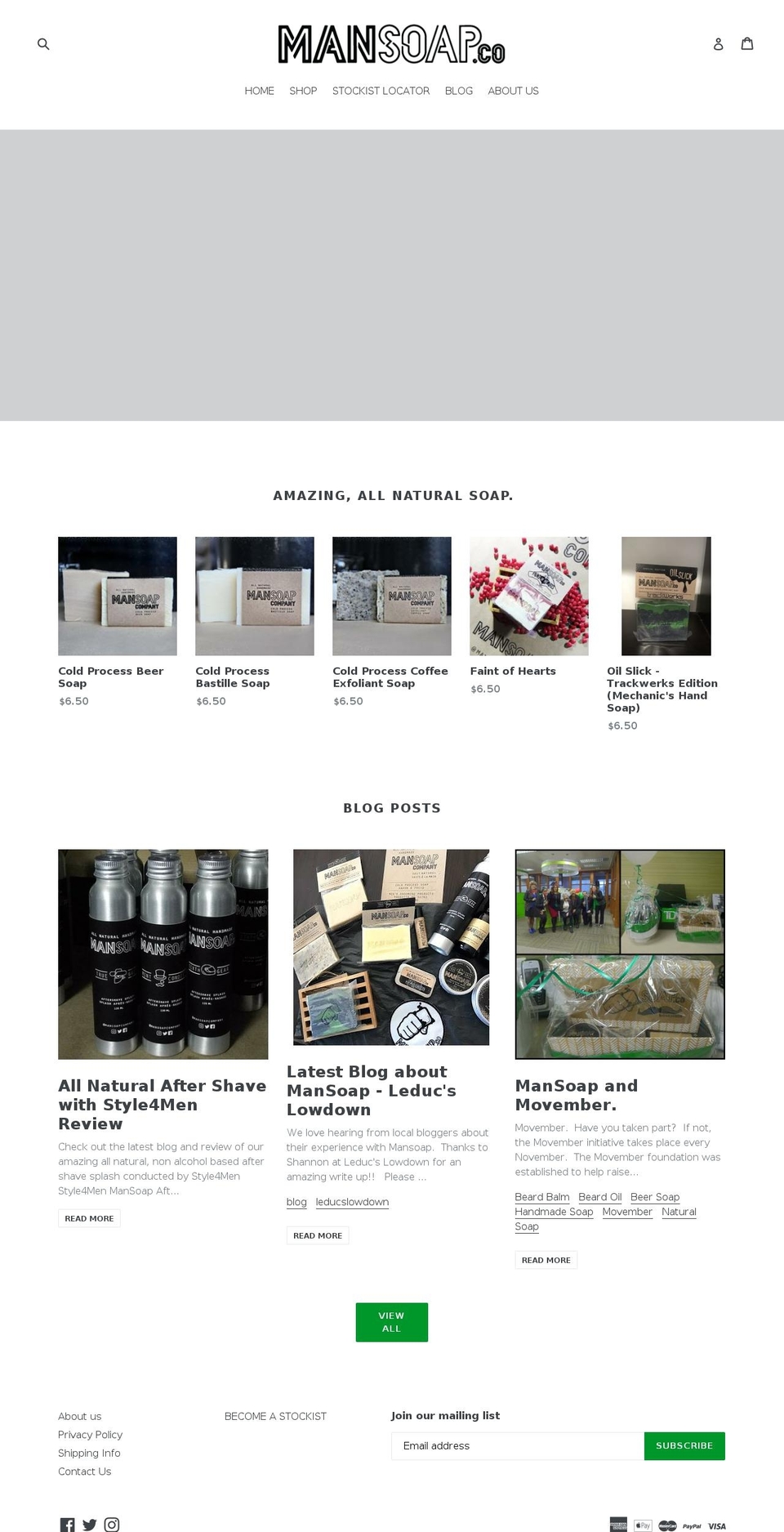 mansoap.co shopify website screenshot