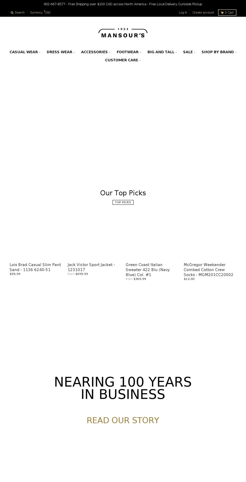 mansours.com shopify website screenshot