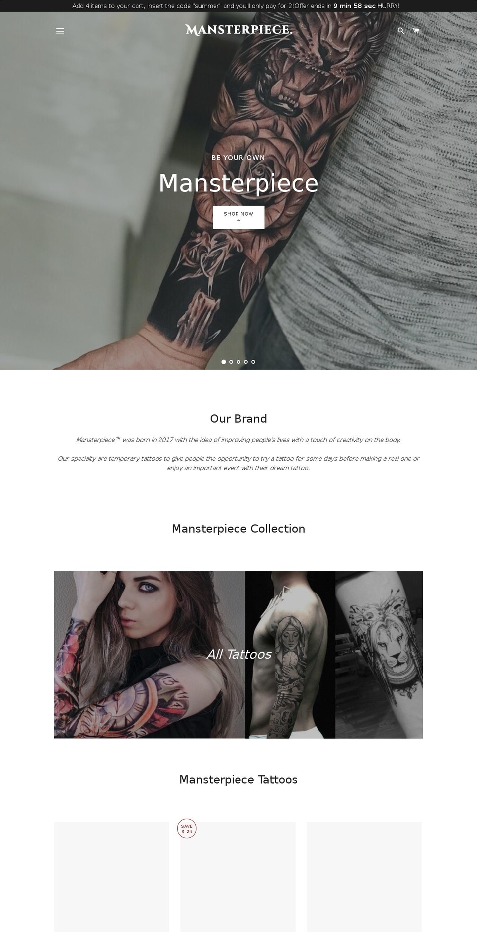 mansterpiece.com — Shopify storefront screenshot