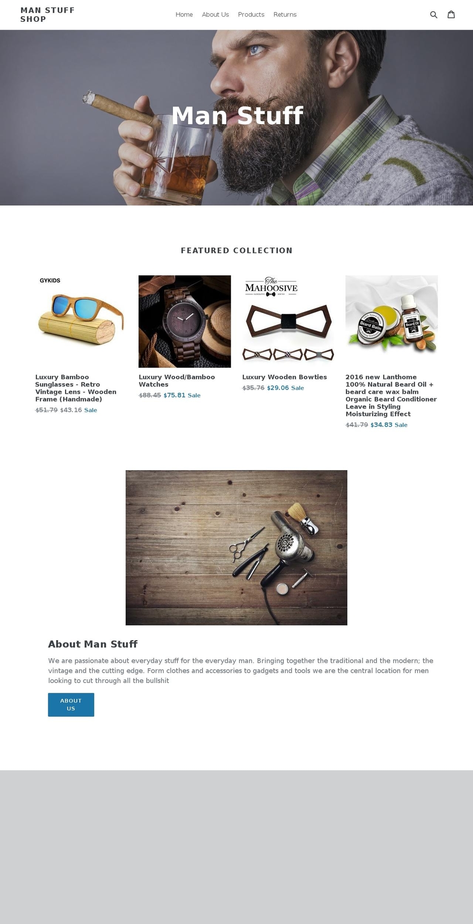 manstuffshop.com shopify website screenshot