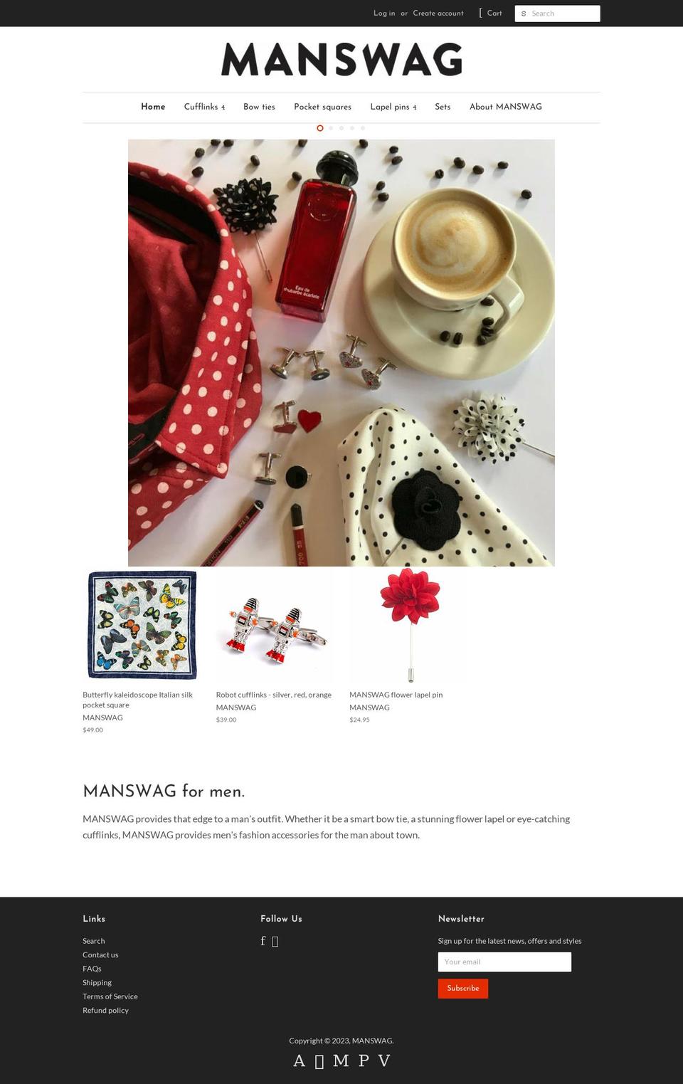 manswag.com.au shopify website screenshot
